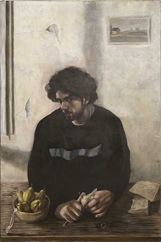 Primo Premio: Andrea Ceddia, Il ladro di pere, 2018, olio su tela, cm 120x80
